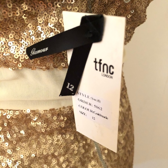 Gold Sequin Strap Dress - Picture 4 of 8